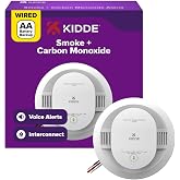 Kidde Smoke &amp; CO Detector, Hardwired &amp; AA Battery Backup, 30CUAR-V, 1 Pack | Voice Alerts and Wired Interconnect Capability with Smoke and Carbon Monoxide Detection, Ideal for Homes &amp; Apartments