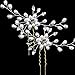 Jetec 4 Pieces Sliver Bridal Hair Pin Set Wedding Leaf Hair Pin and Elegant Ladies Pearl Rhinestone Hair Clip Wedding Bridal Jewelery Hair Accessories for Women and Girls