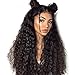 Dolago 360 Lace Frontal Wig Loose Curly Wave for Black Women Pre Plucked with Baby Hair, Glueless 180% Density 360 Lace Front Wig Brazilian Virgin 100% Human Hair Wigs Natural Color(Loose Wave,20inch)