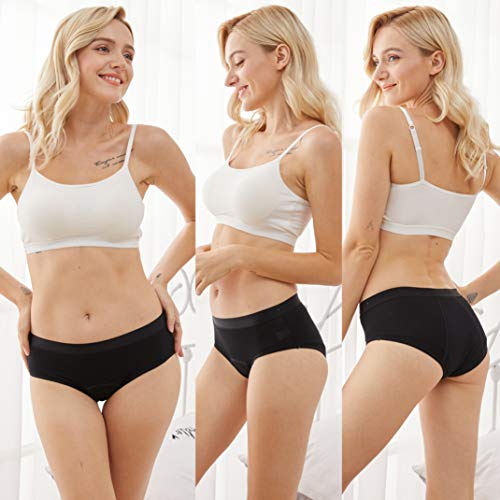 Tanseefly Absorbent Menstrual Leakproof Bikini Period Underwear for Light-Medium Discharge
