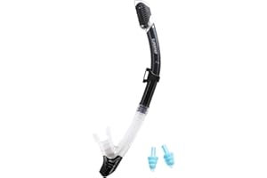 Supertrip Dry Snorkel Adult-Scuba Diving with Splash Guard and Top Valve,Freediving Snorkeling Swimming for Adults and Youth
