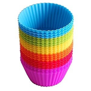 Cupcake Molds, 24 Pack Reusable Silicone Baking Cases Muffin Molds