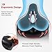 IPOW Wide Bike Seat for Women or Men, Comfort Bicycle Saddle Replacement Padded Soft High Density Memory Foam with Dual Shock Absorbing Rubber Balls Suspension Universal Fit for Indoor/Outdoor Bikesthumb 2