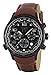 AVIATOR Military Army Mens Wrist Watch Aviation Pilot Cronograph Brown Band Stainless Steel Case F-Series World Time Traveller Collection AVW1266G153