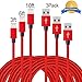 Mribo 3PACK (3+6+10)FT Lightning Cable Nylon Braided Charging Cable USB Cord for iPhone,iPad,iPod.New Version(Red)