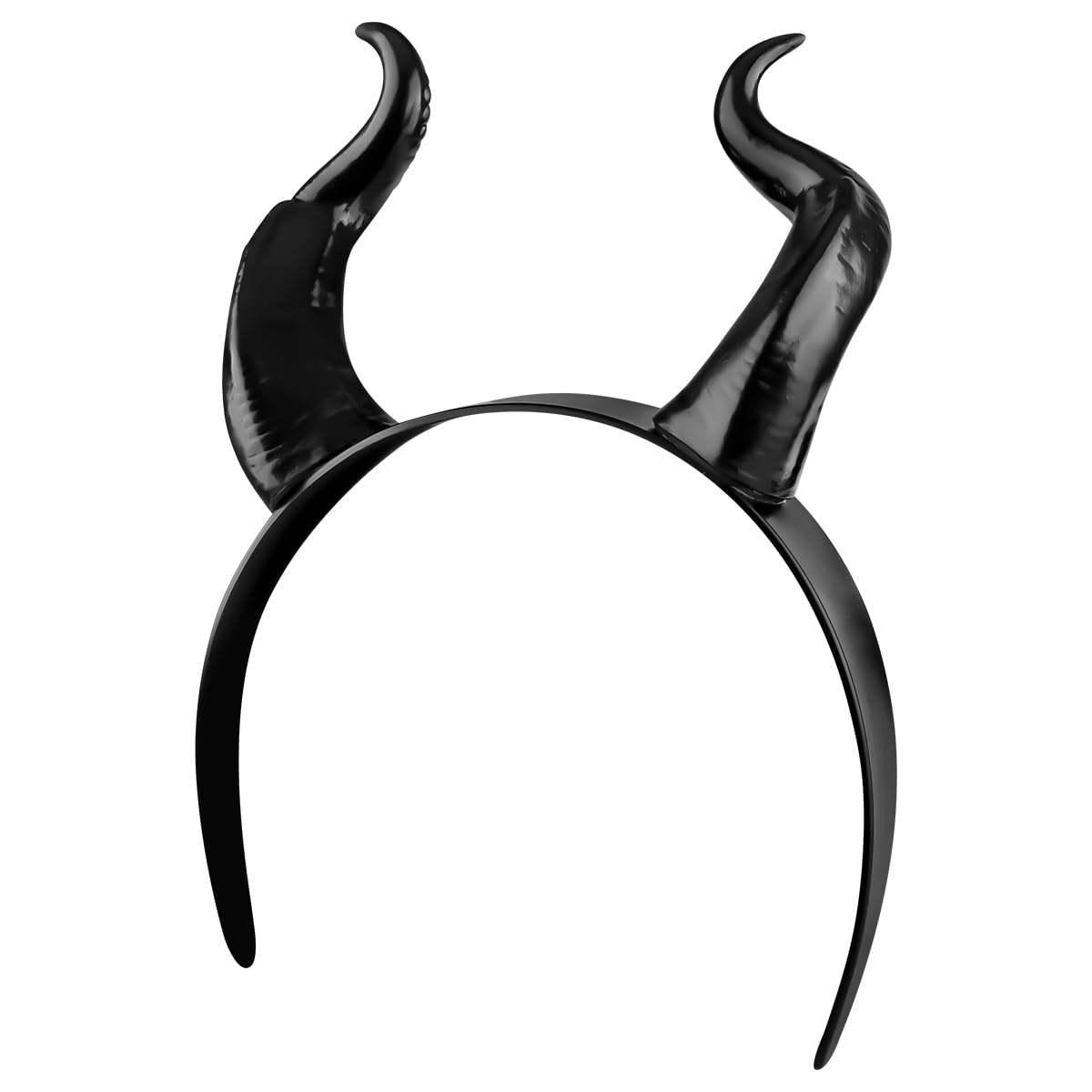 Thyonta Halloween Creative Bullhorn Hairband Sleepy Hollow Dark Black Cow Horn Hair Accessories for Prom Decoration Holiday Peripheral Student Gift