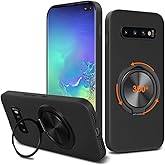 Nijiadi Compatible for Samsung Galaxy S10 Plus Phone Case, 360° Rotatable Ring Holder Kickstand/Stand Silicone TPU Silm Fit Shockproof Protective Cover Case for Samsung Galaxy S10+ Plus- Black
