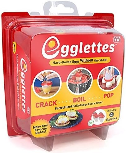 Egglettes Egg cooker Cook Hard and Soft Maker, No Shell, Non Stick Silicone, Poacher, Boiled, Steamer, AS Seen on TV