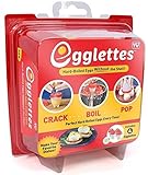 Egglettes Egg cooker Cook Hard and Soft Maker, No Shell, Non Stick Silicone, Poacher, Boiled, Steamer, AS Seen on TV