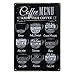 66Retro Coffee Menu Know Your Coffee, Metal Tin Sign, Wall Decorative Sign, Size 8