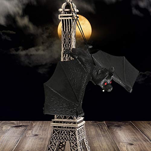 HAKACC Halloween Fledermäuse, 8 Stück Hängende Fledermäuse Realistische Gespenstische Fledermause Hängende Spuk-Gummi für Halloween Party Dekoration Kostüme