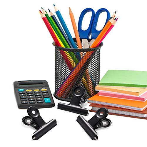 12 Pack Bulldog Binder Clips 2 Inch Large Black Metal Bulldog Paper Clips Hinge File Paper Clips Clamps for Photos,Picture, Maps, Art Crafts, Home Office Supplies - Thumbnail 4