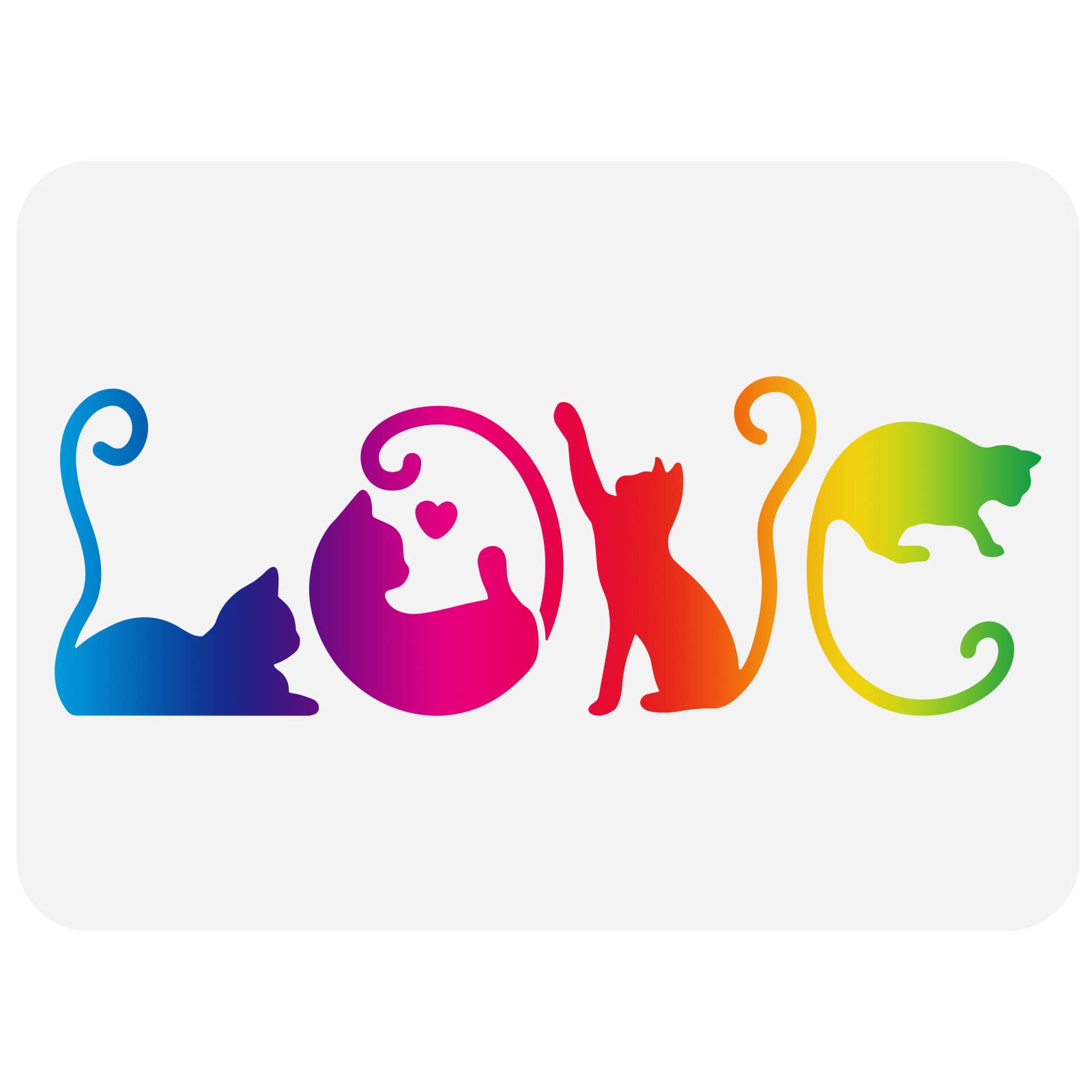 FINGERINSPIRE Love Cat Stencil 21x29.7cm Reusable Pet Cat Drawing Stencil DIY Craft Cute Kittens Painting Template for Home Decoration Animal Cat Template for Wall Wood Tile Floor Furniture