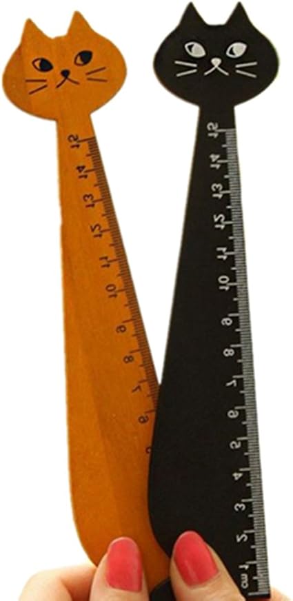 Dosige 2 Pcs Créative Règle En Bois Avec Chat De Dessin