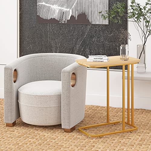 Side Tables Living Room C Shaped End Table TV Tray Table Narrow Side Table Bedroom Small Side Table for Small Spaces （19 * 11 * 22 Inch ）