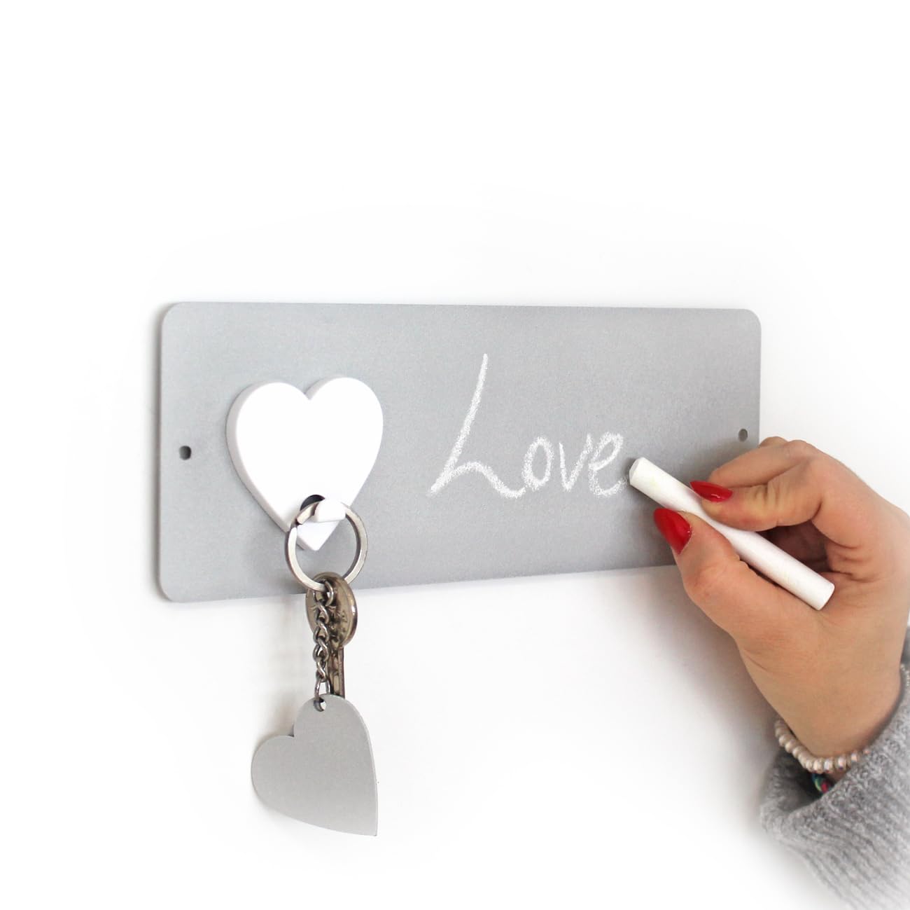 KalaMitica - Magnetic Wall Board - Holder for Fridge Magnets - Silver - 9 x 24 cm