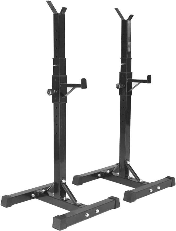LYzpf Squat Rack Weight Adjustable Lifting Stand Barbell Home Gym Equipment Portable Fitness Training Machines Workouts for Indoor Exercise Build