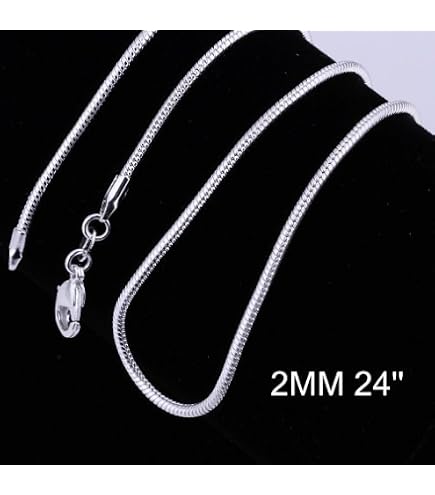 Adabele 925 Sterling Silver Curb Chain Necklace - 26 Inch, 1.2mm, Rhodium Plated, Hypoallergenic