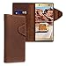 kalibri Wallet Case for Sony Xperia XA2 Ultra - Genuine Leather Book Style Protective Cover with Card Slot - Brown