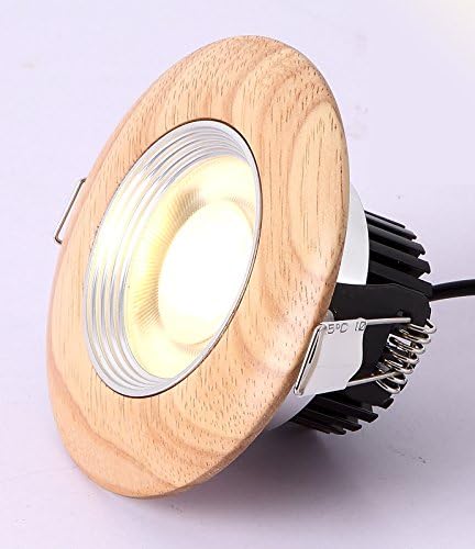 LED Spotlight Recessed Retrofit Lighting Fixture Kit,Low Volt Small Round Real Wood Spot Lamps with Drivers,Foco Downlighters for Ceiling,5W(40W Equivalent),3000K Warm White Light,430LM,CRI>85
