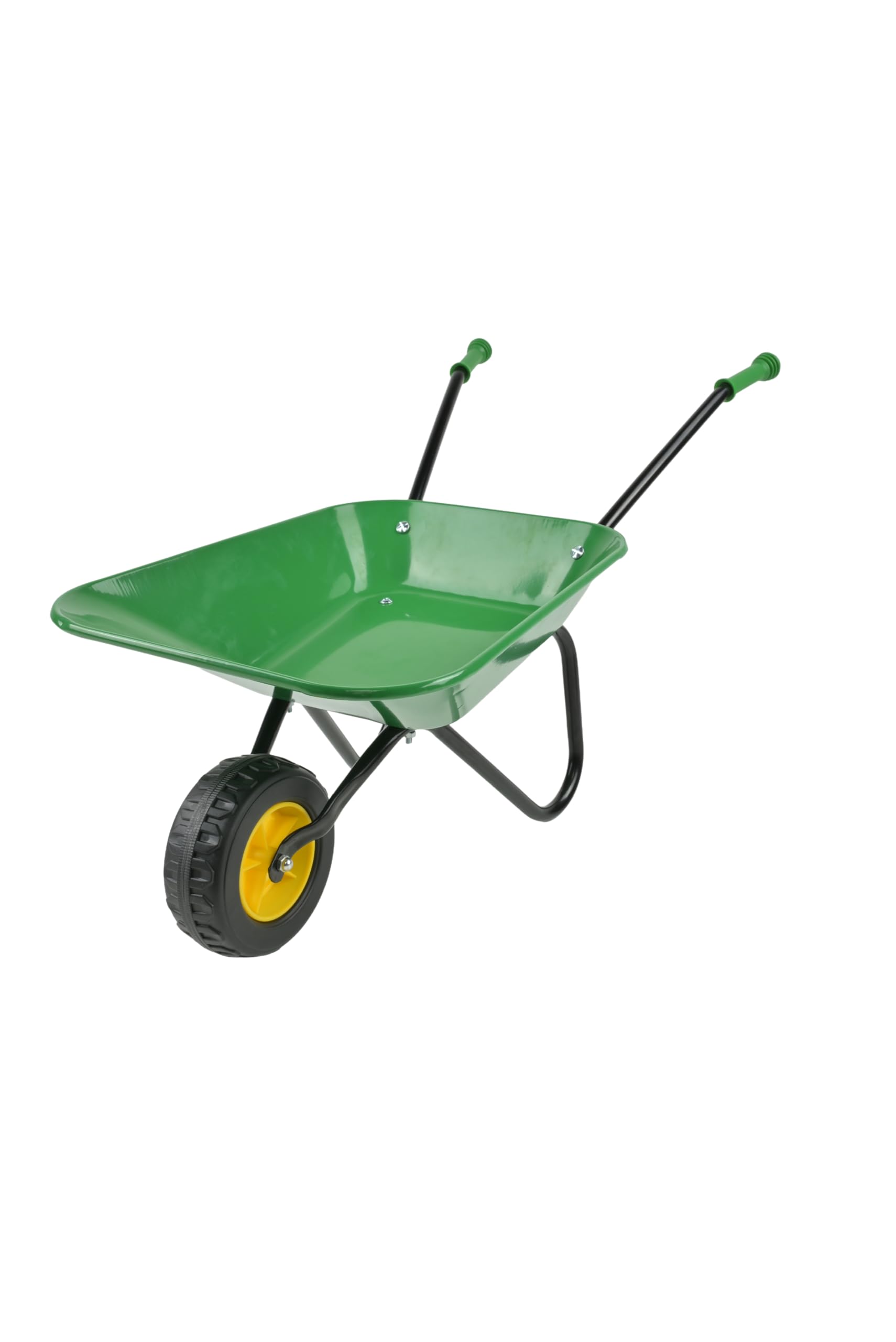 ASC New Child Kids Metal Wheelbarrow - Green/Black - Toy, Play, Farm, Gardening