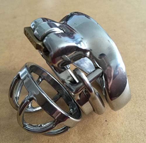 HYJHDD Men's Ultra-Short Stainless Steel stimulating Toy Metal Belt Device Silicone Plastic Virginity Lock