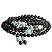 Mala Beads Gemstone Obsidian Amazonite Healing Bracelet Necklace for Meditation