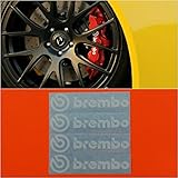 R&G Brembo 6 PISTON HIGH TEMP Brake Caliper Decal Sticker Set of 4 (White)