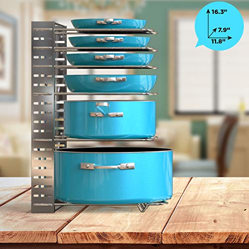 Vdomus Pot Rack Organizer with 3 DIY methods, Pot and Pan Lid Storage