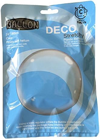 ColorfulFunLife 24" Round Clear Deco Bubble PVC Balloon Pack for Wedding Birthday Party Decor