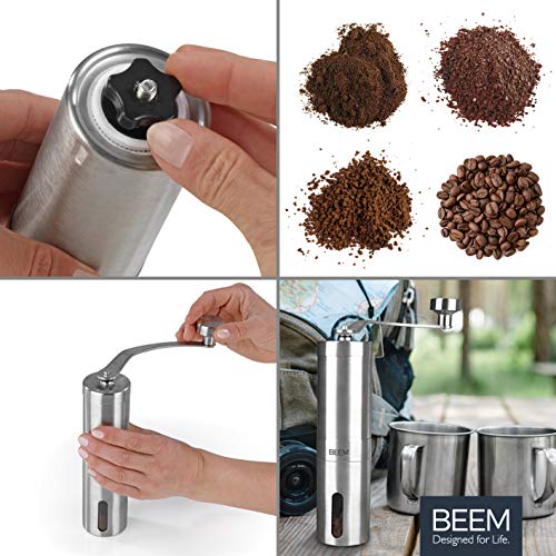 BEEM GRIND-2-GO Manuelle Kaffeemühle – 40 g | Kegelmahlwerk | Mahlgrad-Einstellung stufenlos | Baumwollbeutel… – Bild 3