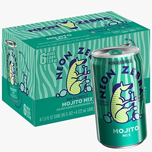 Neon Zebra Mojito Mix, Cocktail Mixers, No Artificial Sweeteners, 5