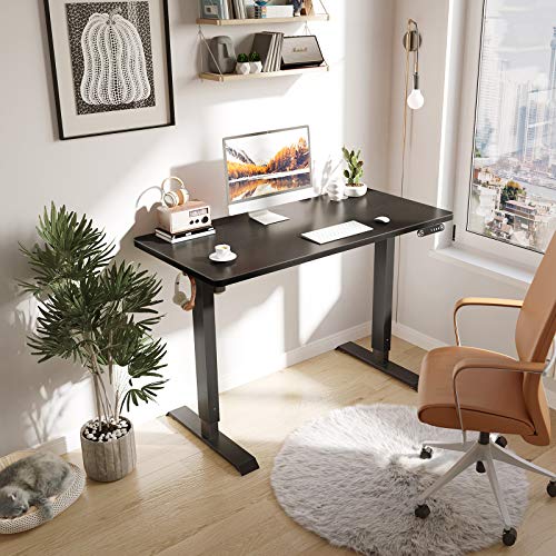 KKL 48-inch Height Adjustable Electric Standing Desk, 48 x 24 Inches Stand Up Desk with Splice Board and Hook, Sit Stand… - Image 2