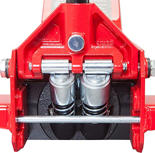 BIG RED AT84007R Torin Hydraulic Low Profile Service/Floor Jack with Dual Piston Quick Lift Pump, 4 Ton (8,000 lb) Capacity, Red
