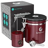 Coffee Gator Stainless Steel Container - Canister with Travel Jar, co2 Valve and Scoop - Medim, Stainless Steel