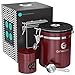 Coffee Gator Stainless Steel Container - Canister with co2 Valve, Scoop and Travel Jar - Medium, Red