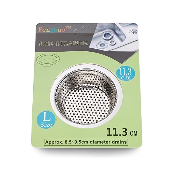 Fengbao 2PCS Kitchen Sink Strainer - Stainless Steel, Large Wide Rim 4.5" Diameter - Image 3