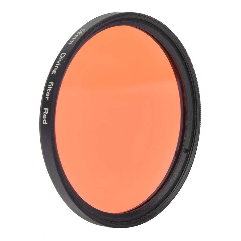 58mm Red Lens Filter, Optical Glass Underwater Diving 58mm Waterproof Red Lens Filter Photography Accessory with 16X Macro Lens for 5 Action Sports Camera