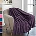 PAVILIA Sherpa Throw Blanket for Couch Sofa, Purple Fluffy Warm Plush Blanket for Bed, Cozy Super Soft Lightweight Throw, Fuzzy Decorative Blanket, All Season Home, 50x60