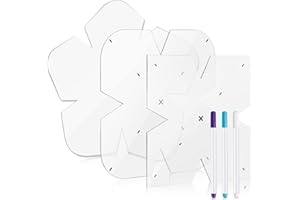 Flutesan 3 Pcs Bowl Cozy Pattern Template 8/10/12 Inch Clear Acrylic Bowl Wrap Sewing Pattern Template with 3 Pieces Water Soluble Pen Batting Quilting Cut on Fold Stencil(Cute Edge)