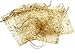 Foxnovo Organza Drawstring Gift Bags (100Pcs-Golden)