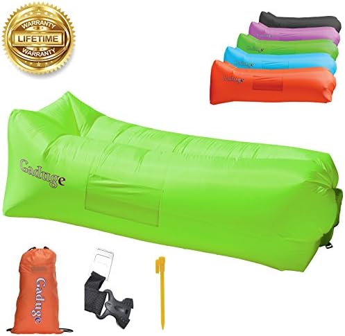 Gaduge Upgraded 2020 Giant Inflatable Lounger Chair Hangout Sofa with 10 Useful Accessories in 8 Fun Colors! Waterproof Inflatable Couch Bed for Indoor, Outdoor, Pool, Beach, Camping and More!