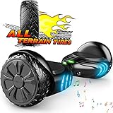 TOMOLOO Hoverboard UL2272 Certified Self-Balancing Scooter with RGB Lights Bluetooth Speaker Customizable App (Black)