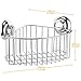 MaxHold No-Drilling/Suction Cup Deep Corner ShowerStorage Caddy Organizer Basket - Vaccum System - Stainless Steel Never Rust - for Bathroom & Kitchen Storage