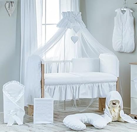 plain white cot bedding
