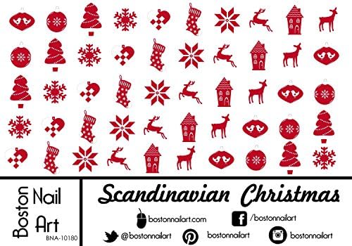 Scandinavian Christmas - Waterslide Nail Decals - 50pc