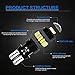 WEXZN 194 led bulbs,Super Bright T10 168 175 2825 W5W LED Bulbs 6500K White Replacement Bulbs for Car Interior Dome Map Door Courtesy License Plate Lights (2 PACKS)