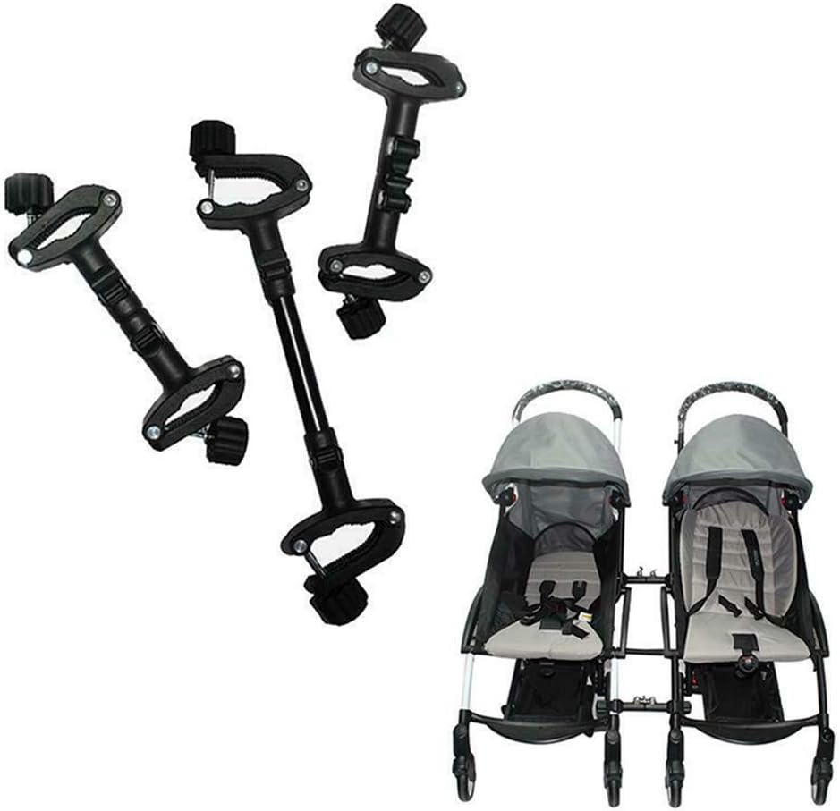 nago0 Twin Pushchair Connectors,3pcs Coupler Bush Portable Safety Pram Twins Stroller Connector Universal Linker for Pushchair