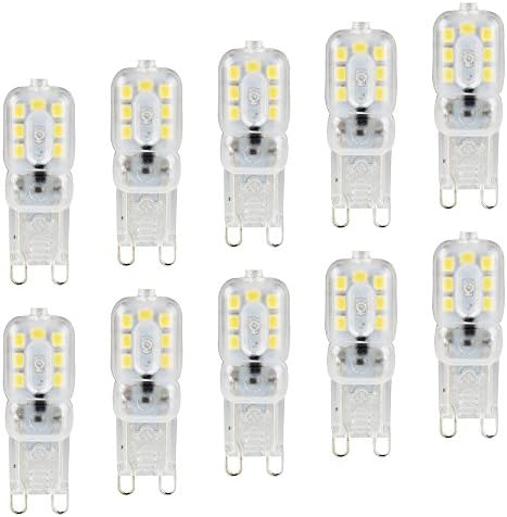 10pcs Dimmable 5W G9 LED Bulbs 220V 360° Beam Angle Led Light Bulb Cool White 6000K, Replacement 40W Halogen Bulbs