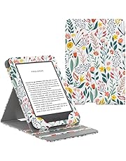 MoKo Case Fits 6" Kindle (10th Generation, 2019)/(8th Generation, 2016), Vertical Flip Protective Cover with Auto Wake/Sleep - Flowers